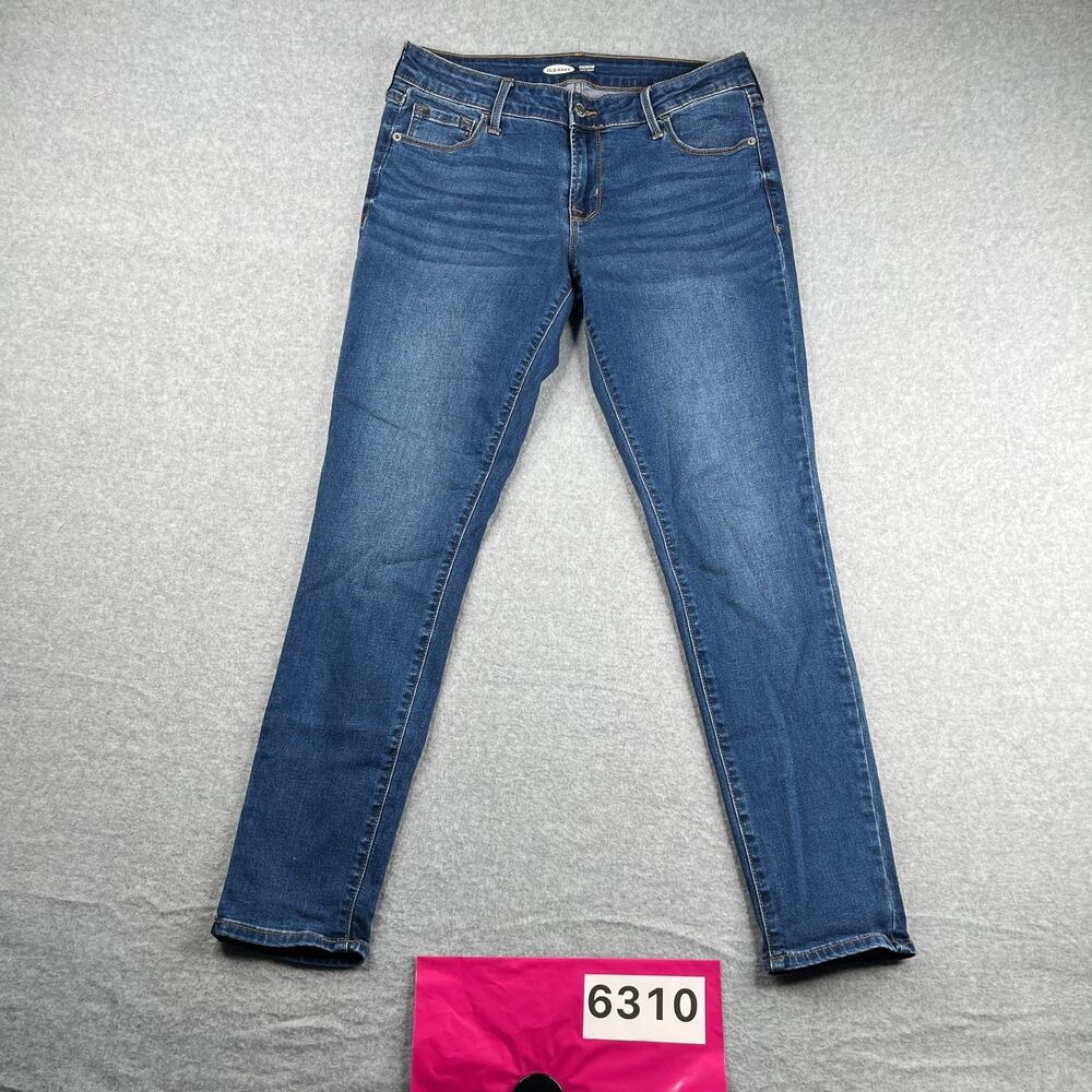 Old Navy Rockstar Jeans Super Skinny Low Rise Blue Distressed Stretch Womens 10